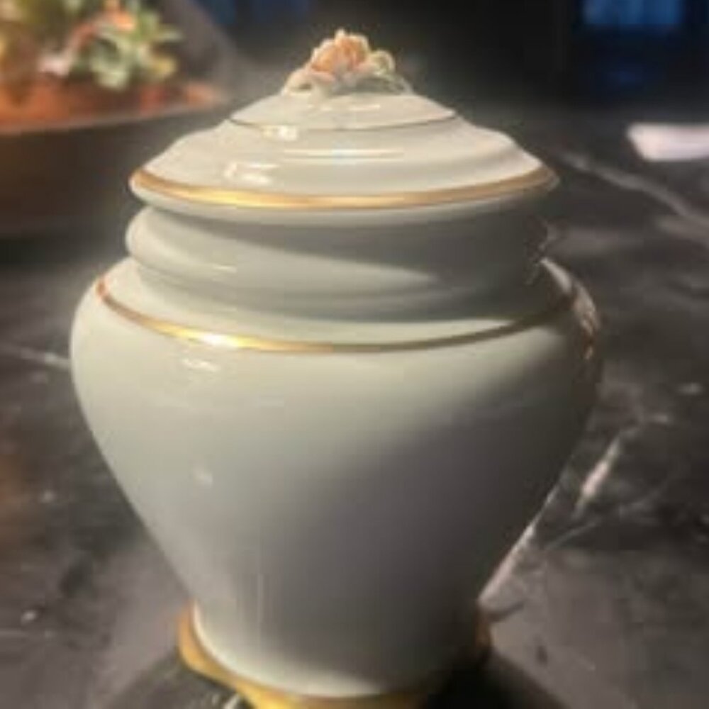 Perfect condition vintage Capodimonte porcelain canister